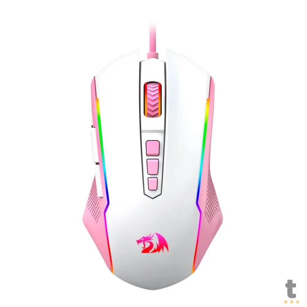 Mouse Gamer Redragon Ranger 9 Botões 12400dpi Branco/ Rosa RGB - M910WP-RGB Truedata